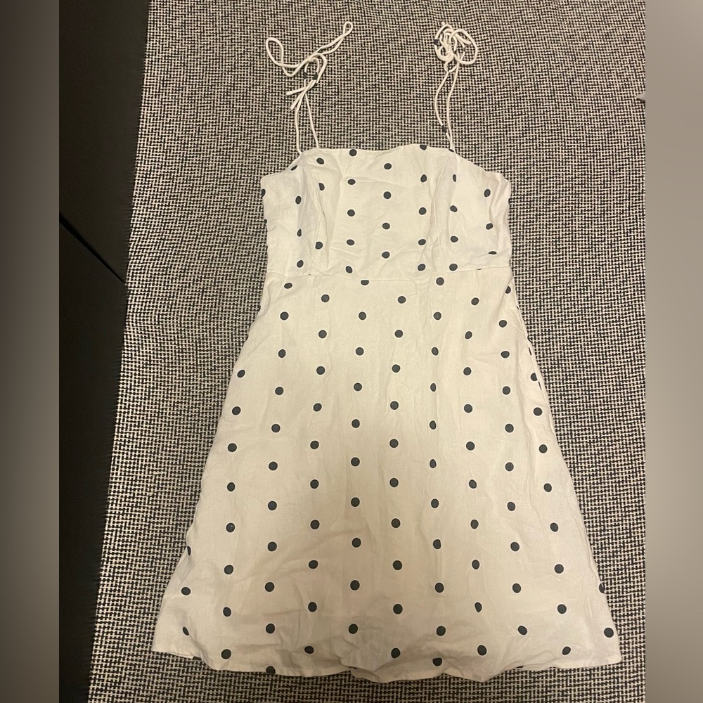 Old Navy White Polka Dot Spaghetti Strap Dress Size Medium